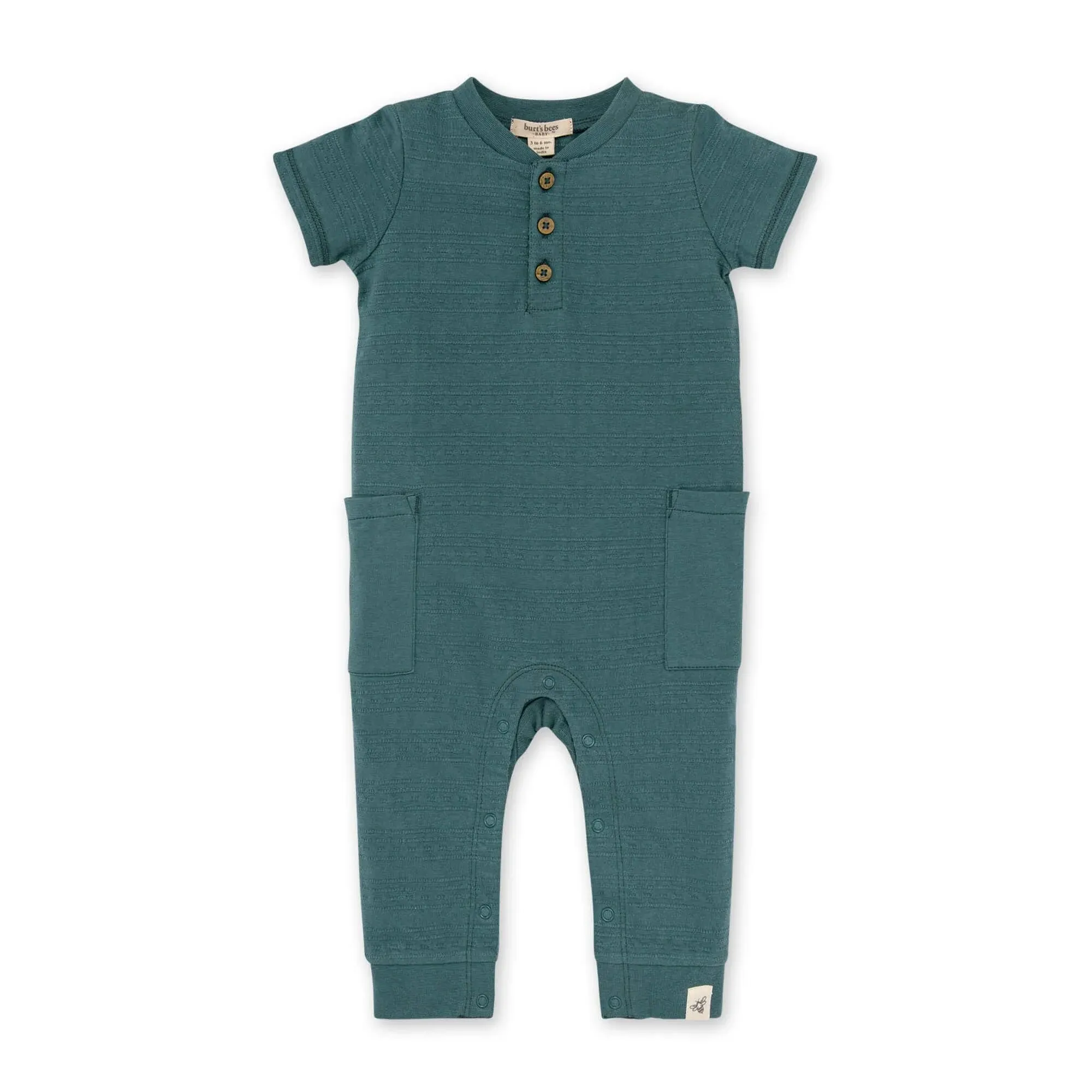 Dotted Jacquard Pocket Jumpsuit - 12 Months Burt's Bees Baby