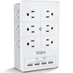 Multi Plug Outlet Surge Protector Nikleb 12 Electrical Outlet Extender 3 Sided