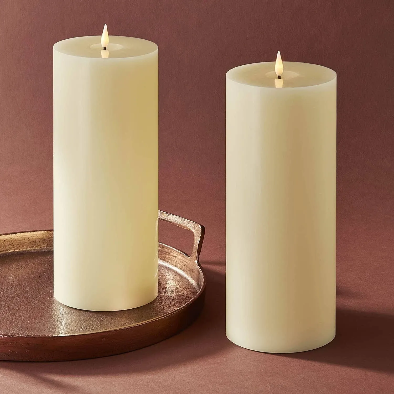 Lamplust Large Flameless Candles with Remote: 4x10, Set of 2, Batteries Included ...