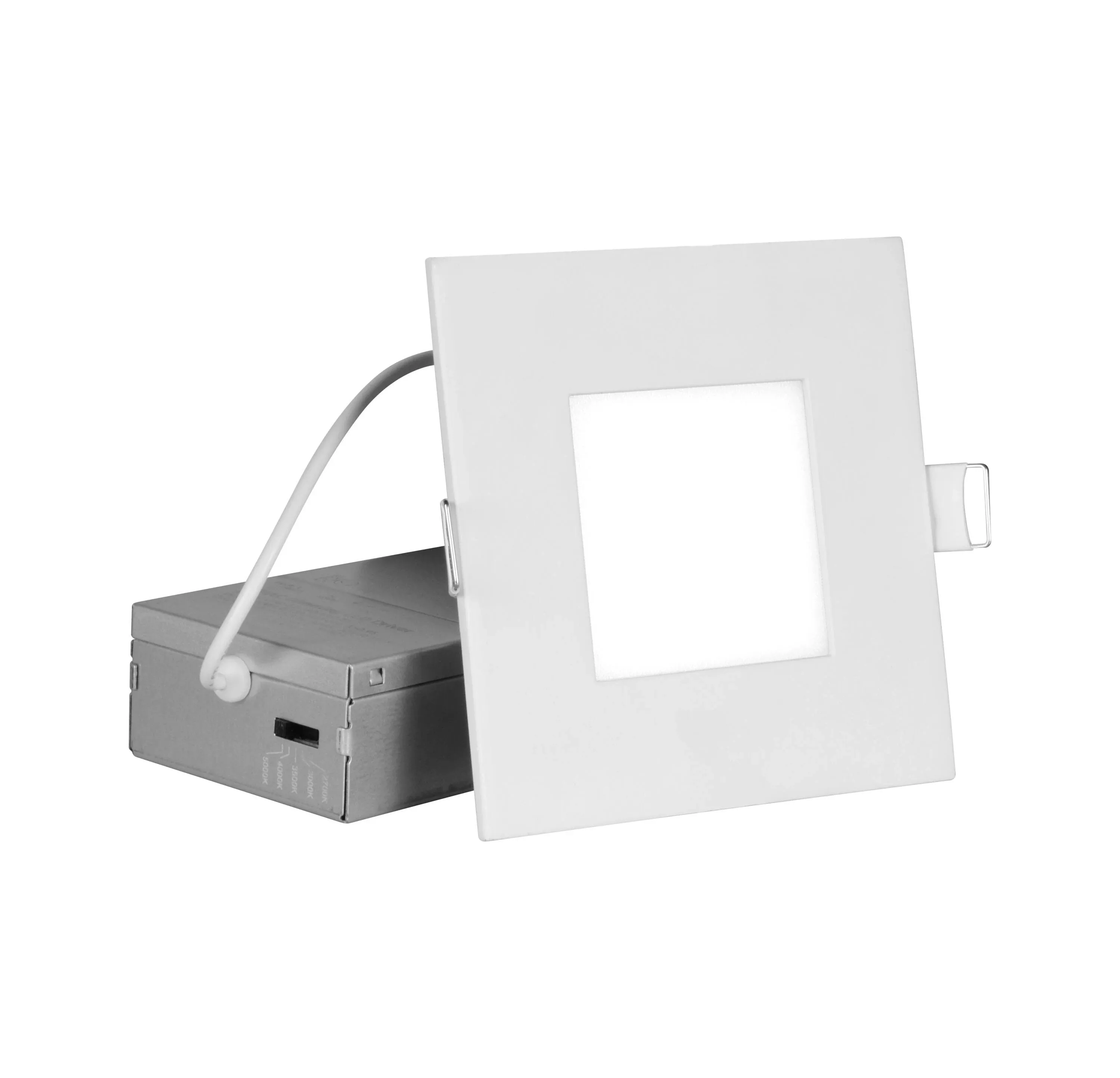 Nicor Rels Square 4 in. White Selectable IC-Rated Integrated LED Recessed ...