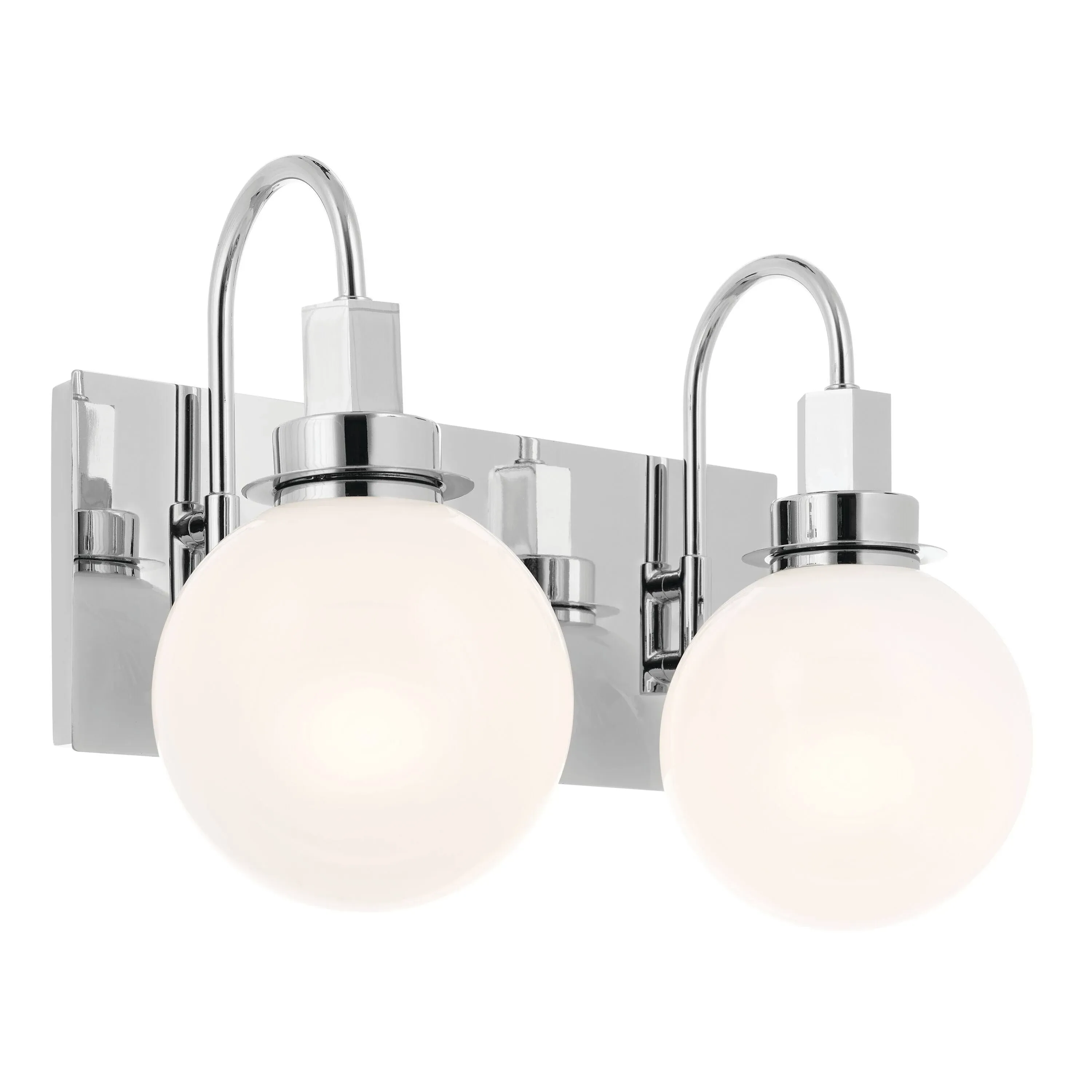 Kichler Hex 2 Light 14 inch Bath Vanity Light in Chrome with Opal Glass 55150CH