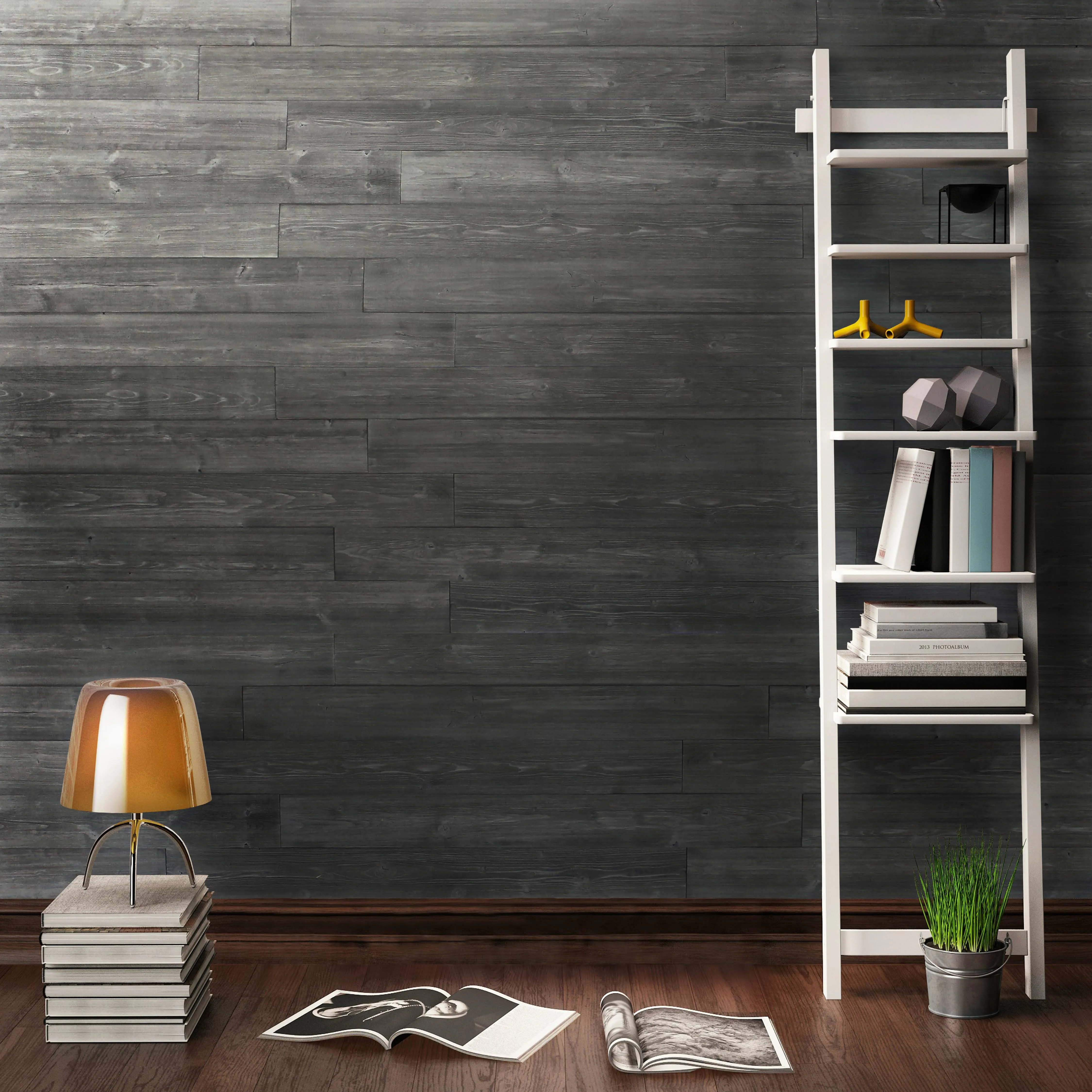 Self-Adhesive Distressed Weathered Rustic REAL Wood-Rustic Dark Grey-WP-011C - Traditional - Wall Panels - by Wall Dimension | Houzz