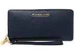 Michael Kors Jet Set Travel Pebbled Leather Continental Wrist Wallet