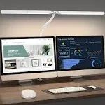 Led Desk Lamp for Office Home - Eye Caring Architect Lamp with Clamp,Dual Screen