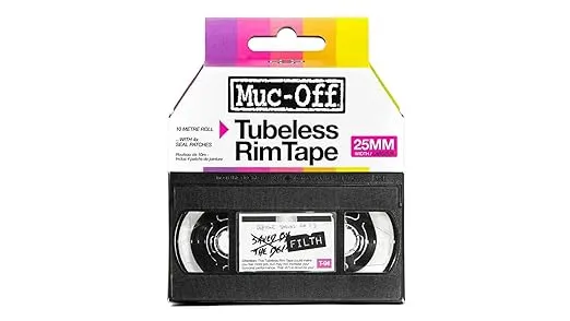 Muc-Off Tubeless Rim Tape, 25mm - Adhesive Bike Tire Liner, Tubeless Tape for MTB/Road/Gravel Bikes - Tubeless Kit Including 10m Roll of Bike Tape