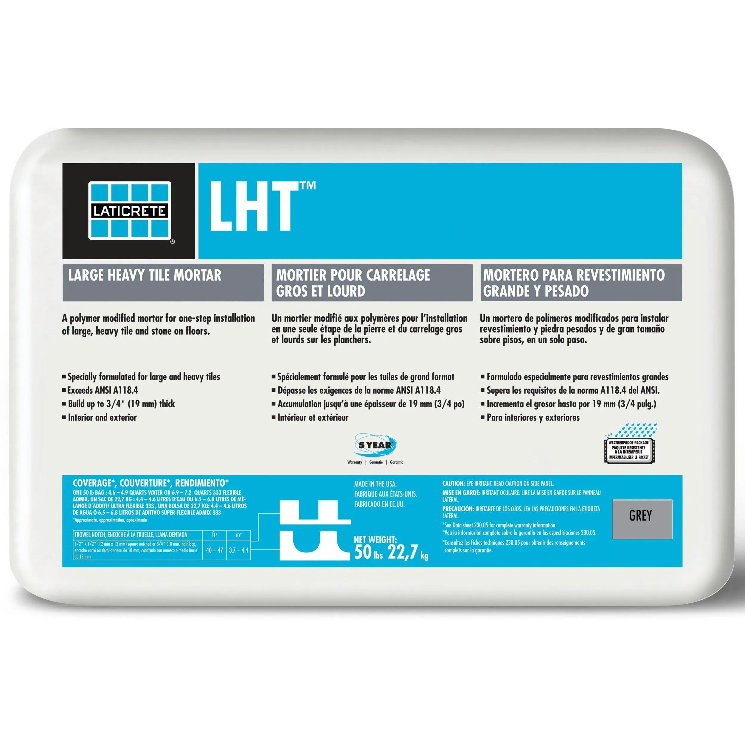 Laticrete LHT Thinset - 50 lbs