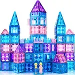 BENOKER 102pcs Frozen Castle Magnetic Tiles - 3D Diamond Building Blocks, Stem Educational Kids Toys for Pretend Play, 3 4 5 6 7 8 Year Old Girl