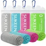 Sukeen [4 Pack] Cooling Towel 40"x12",Ice Towel,Soft Breathable Chilly Towel,Mic