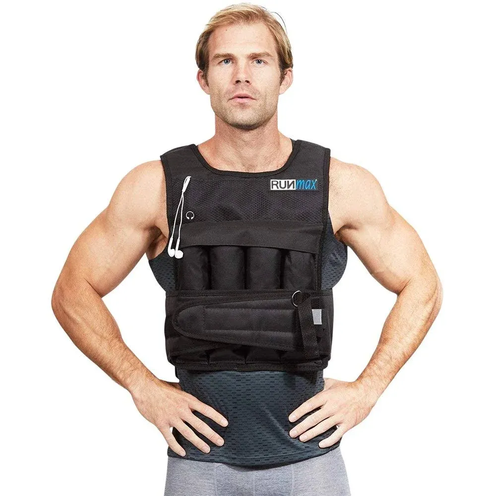 RUNmax rf20nop Run Fast 12lb-140lb Weighted Vest Without Shoulder Pads, 20lb