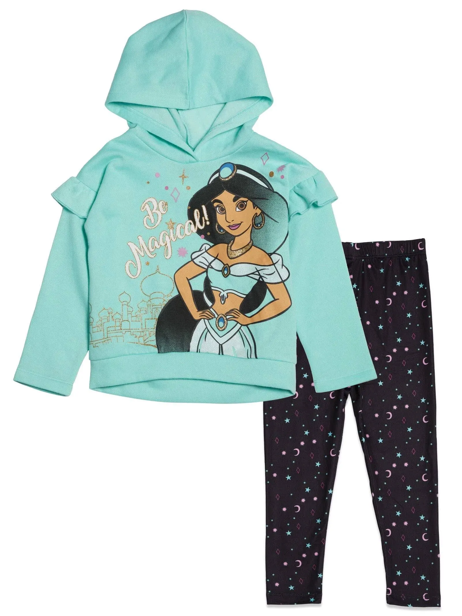 Disney Princess Mulan Rapunzel Jasmine Ariel Belle Cinderella Tiana Tinker Girls Pullover Hoodie Legging Toddler to Big Kid