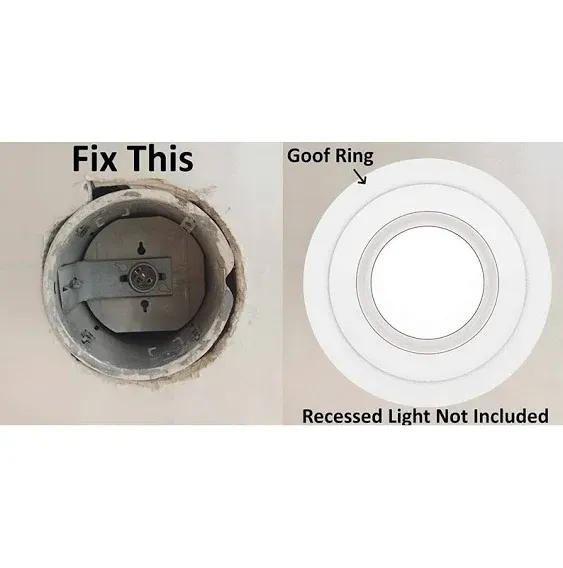 8 Pack Matte White Goof Trim Ring for 8 inch Recessed Can Lighting Down Light