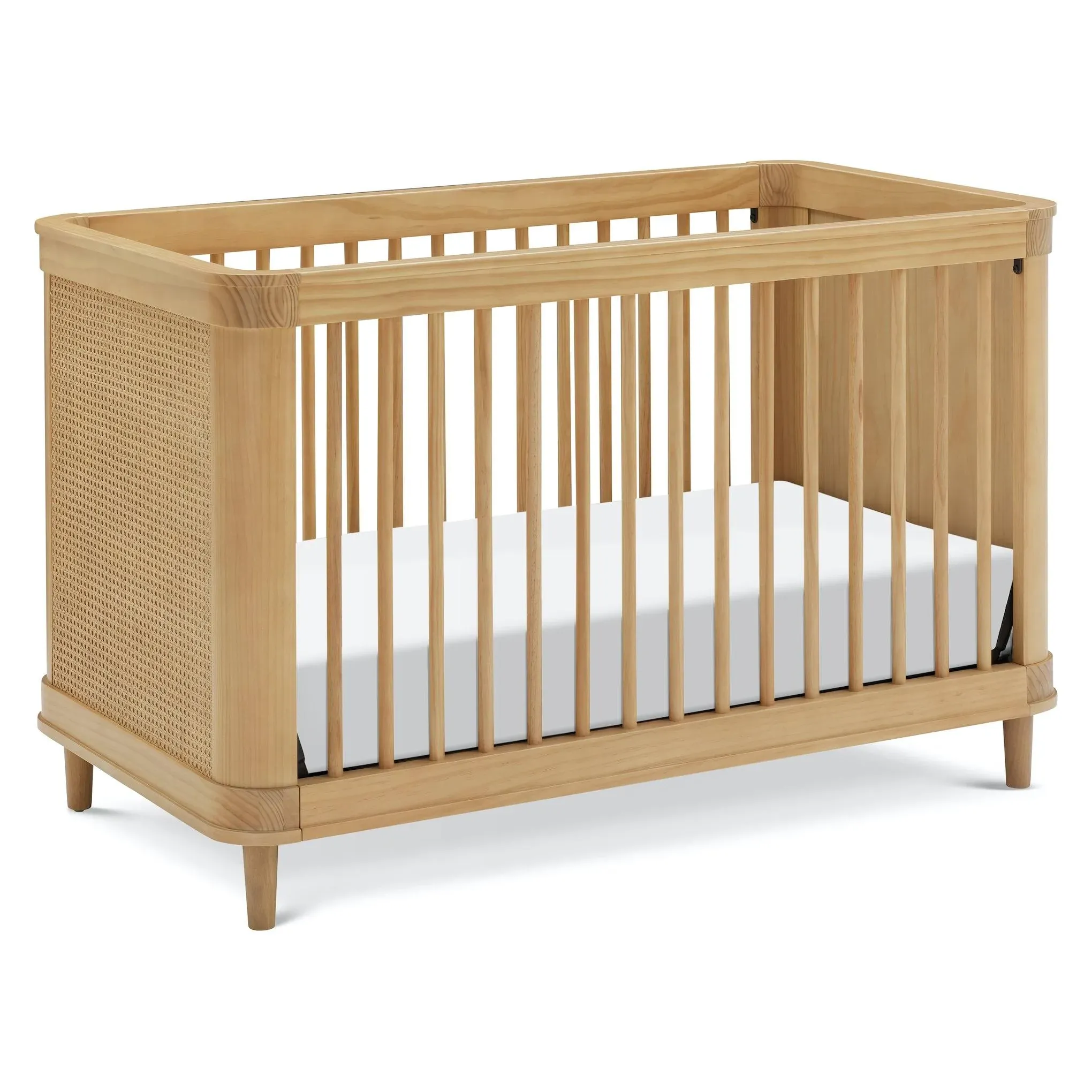 Namesake Marin 3-in-1 Convertible Crib with Cane, Honey/Honey Cane