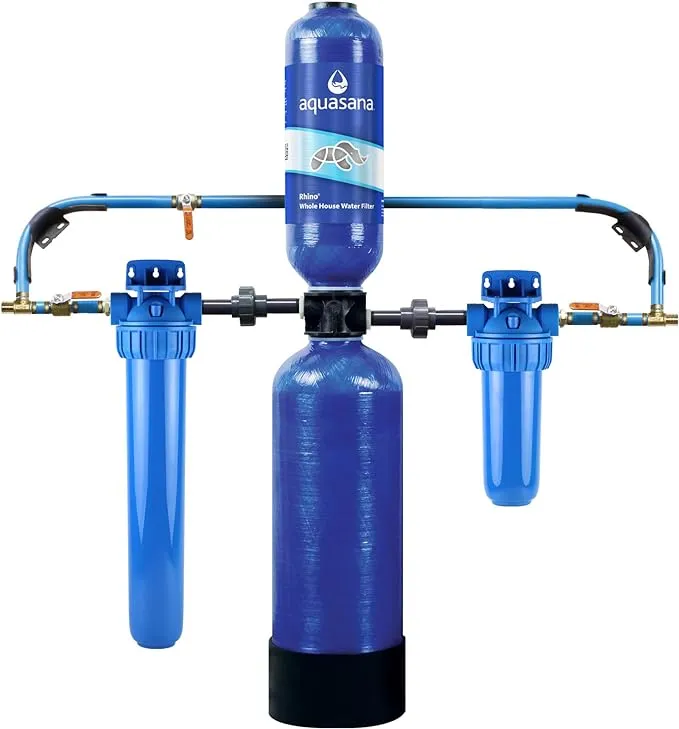 Aquasana Whole House Water Filter System - Carbon & KDF Home Water Filtration - Filters Sediment & 97% Of Chlorine - 1,000,000 Gl - EQ-1000