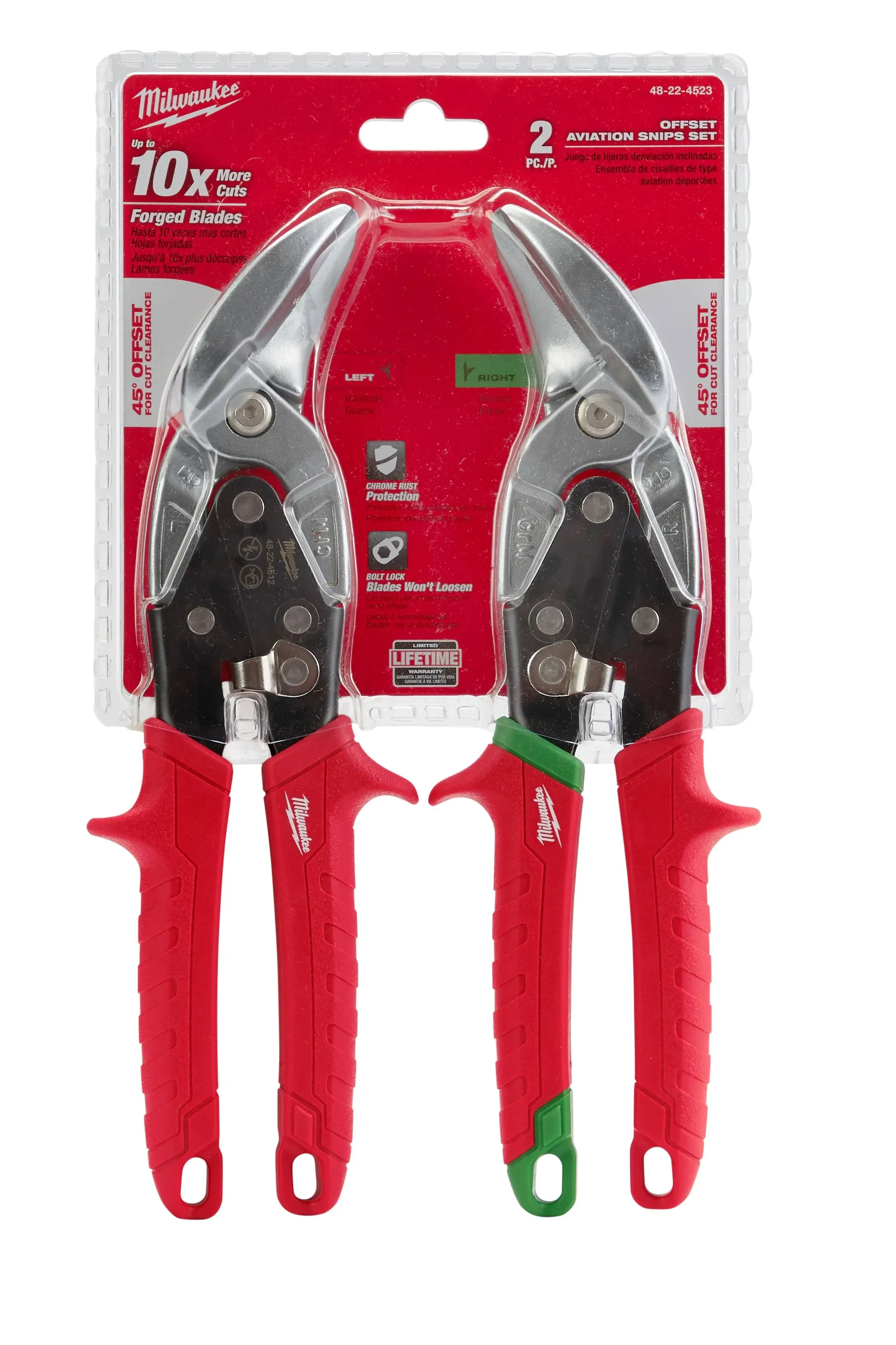 10 In. Right-cut Offset Aviation Snips | Milwaukee Cutting Right Tool Left On