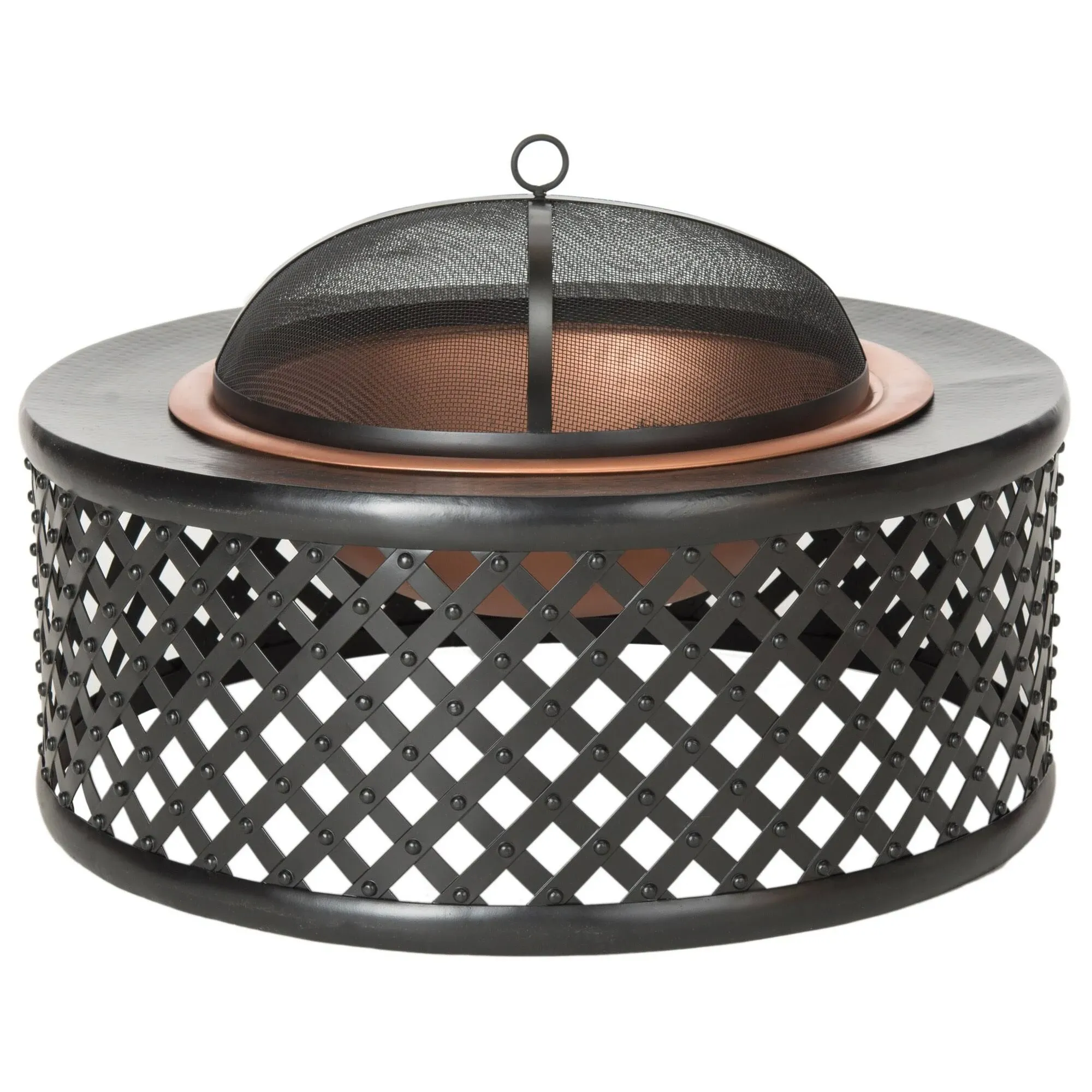 SAFAVIEH Outdoor Collection Jamaica Fire Pit | Copper/Black |