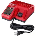 Milwaukee 48-59-1812 M12 or M18 18V and 12V Multi Voltage Lithium Ion Battery Charger w/ Onboard Fuel Gauge