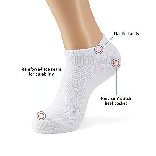 MONFOOT Women's and Men's 10-20 Pairs Thin Cotton Low Cut Ankle Socks, multipack