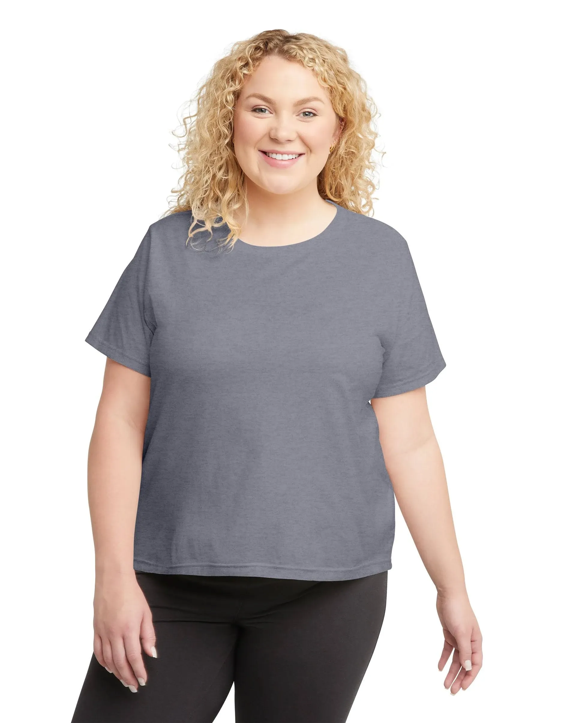 Hanes Originals Women's Tri-Blend T-Shirt (Plus Size) Black 4X