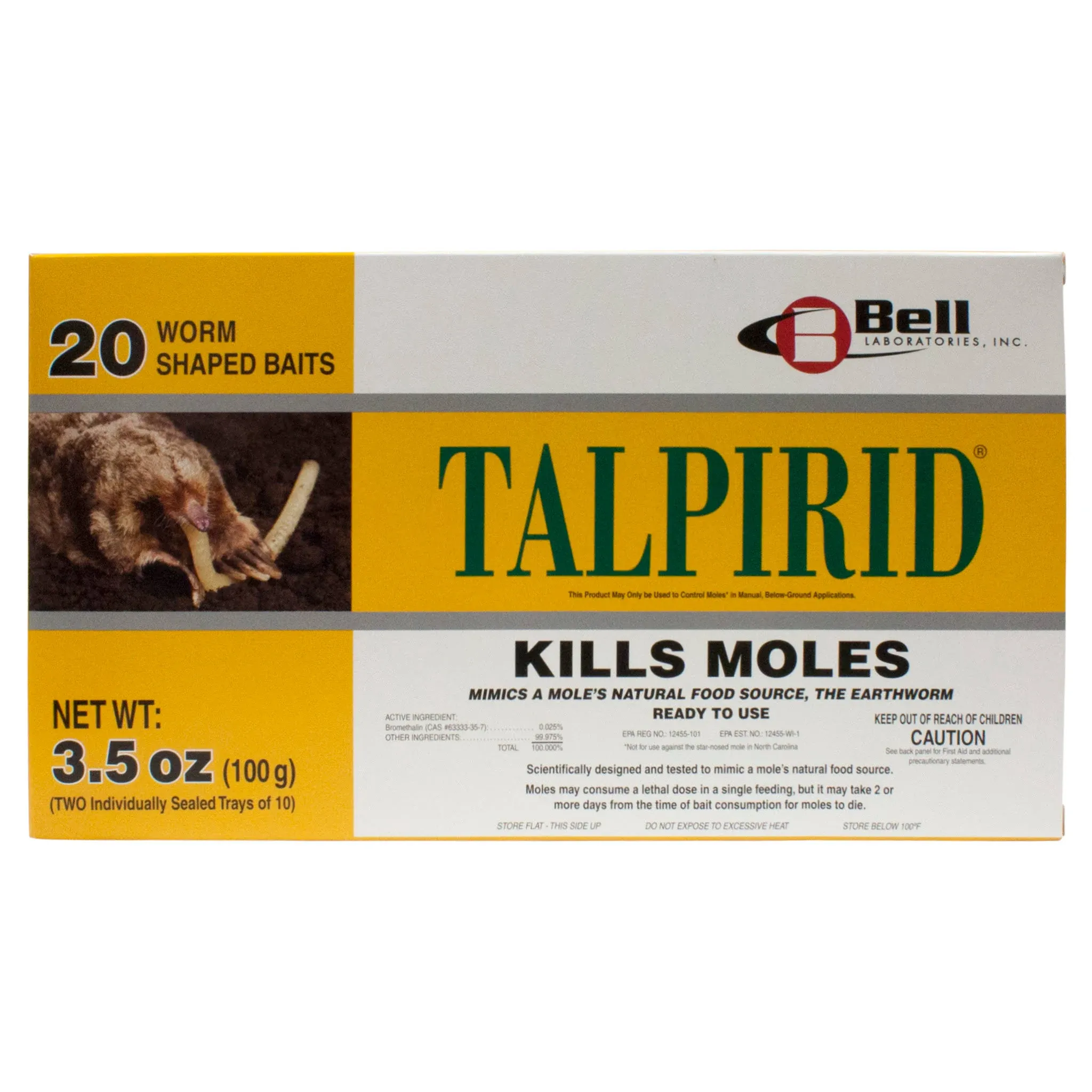 Bell Laboratories Talpirid 7150 Mole Bait Worms 20 Count