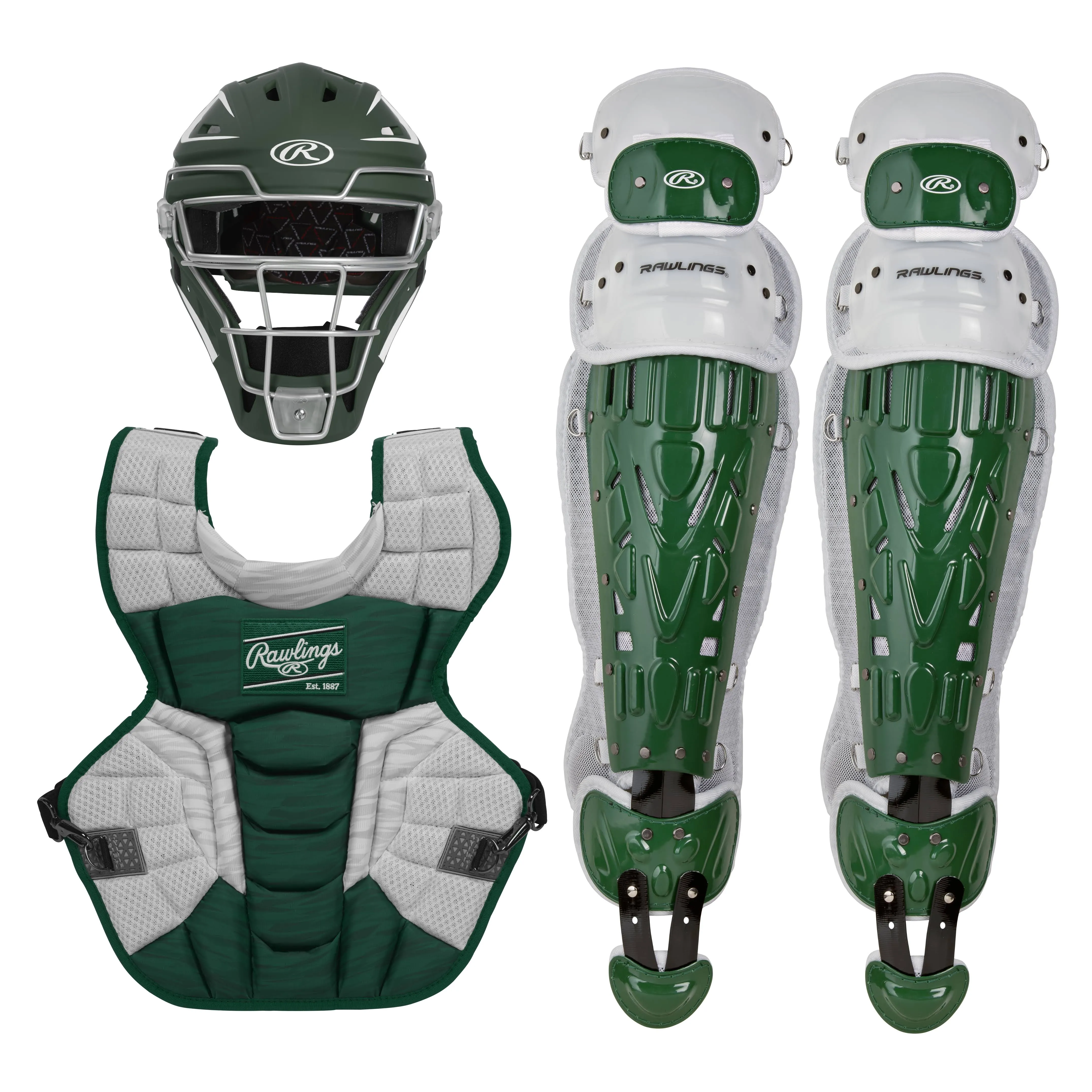 Rawlings Intermediate Velo 2.0 Catcher's Set Dark Green/White