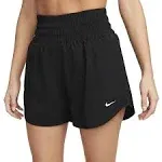 Nike One Women's Dri-Fit Ultra High-Waisted 3" Brief-Lined Shorts, Large, Black