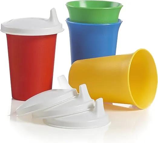 Tupperware Brand Bell Tumblers & Seals - 7 oz (200 ml) - Dishwasher Safe & BPA Free - Durable Dripless Sippy Cup with Lid for Ages 6-24 Months