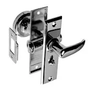 Perko Tubular, Door Latch Set, Chrome Plated Zinc, Sliding Lock Button