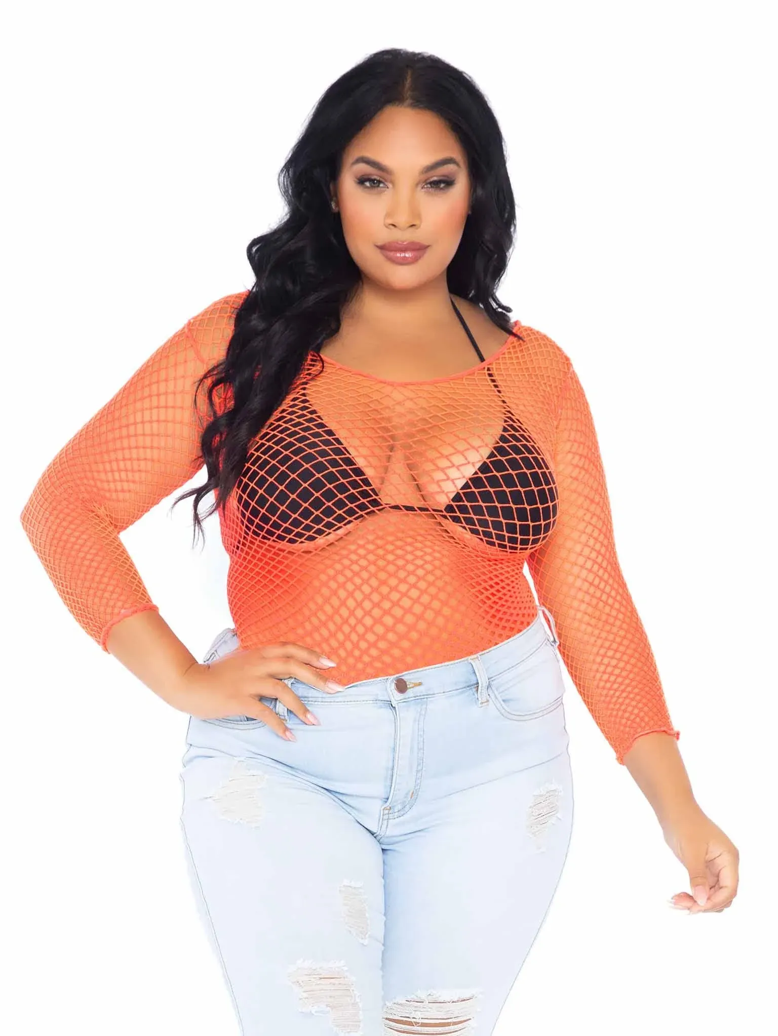 So Chill Fishnet Long Sleeve Shirt Lingerie Adult