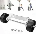 Universal Patio Heater Wheel Kit-Stainless Steel Silver Bracket + Black Wheels,Patio Tall Propane Gas Patio Heater Wheels Replacement Movable Wheell-Easy to Move,Gas Liquefied Gas Patio Heater Pulley