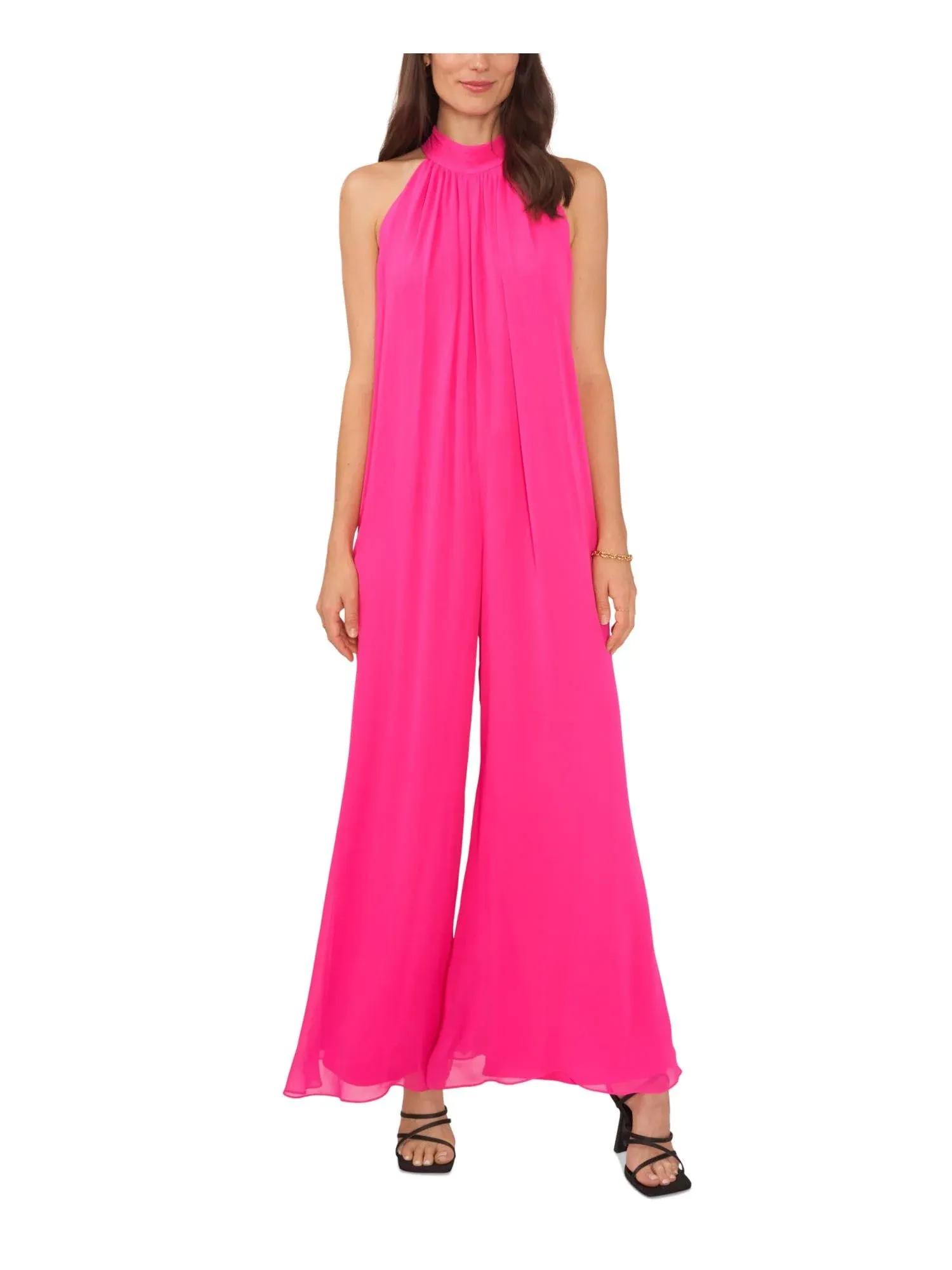 Vince Camuto Women's Halter Jumpsuit - Pomegranate Pink - Size XL