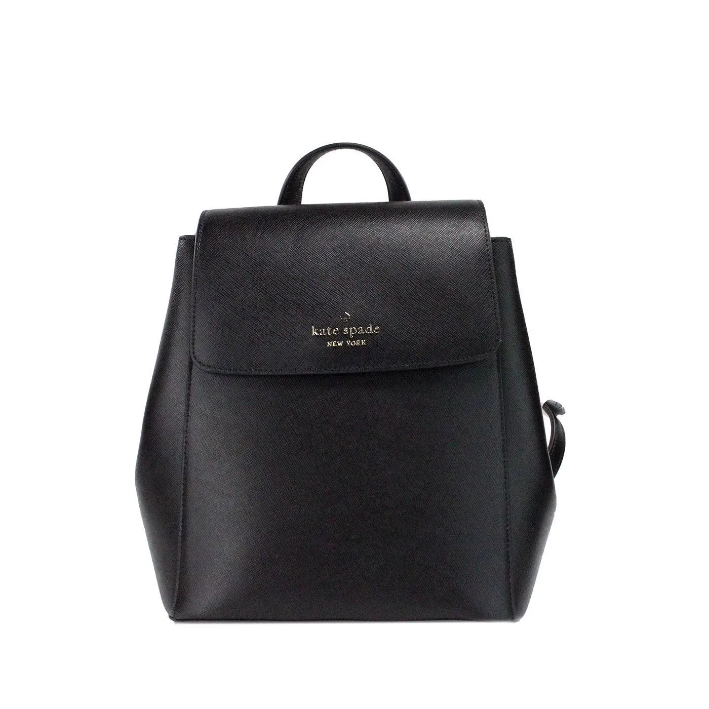 Kate Spade Madison Saffiano Leather Medium Flap Shoulder Backpack Black KC428