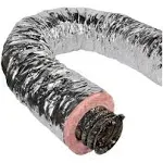 10&#034; Silver Flex QuietFlex Insulated Flexible Duct R8 25&#039;