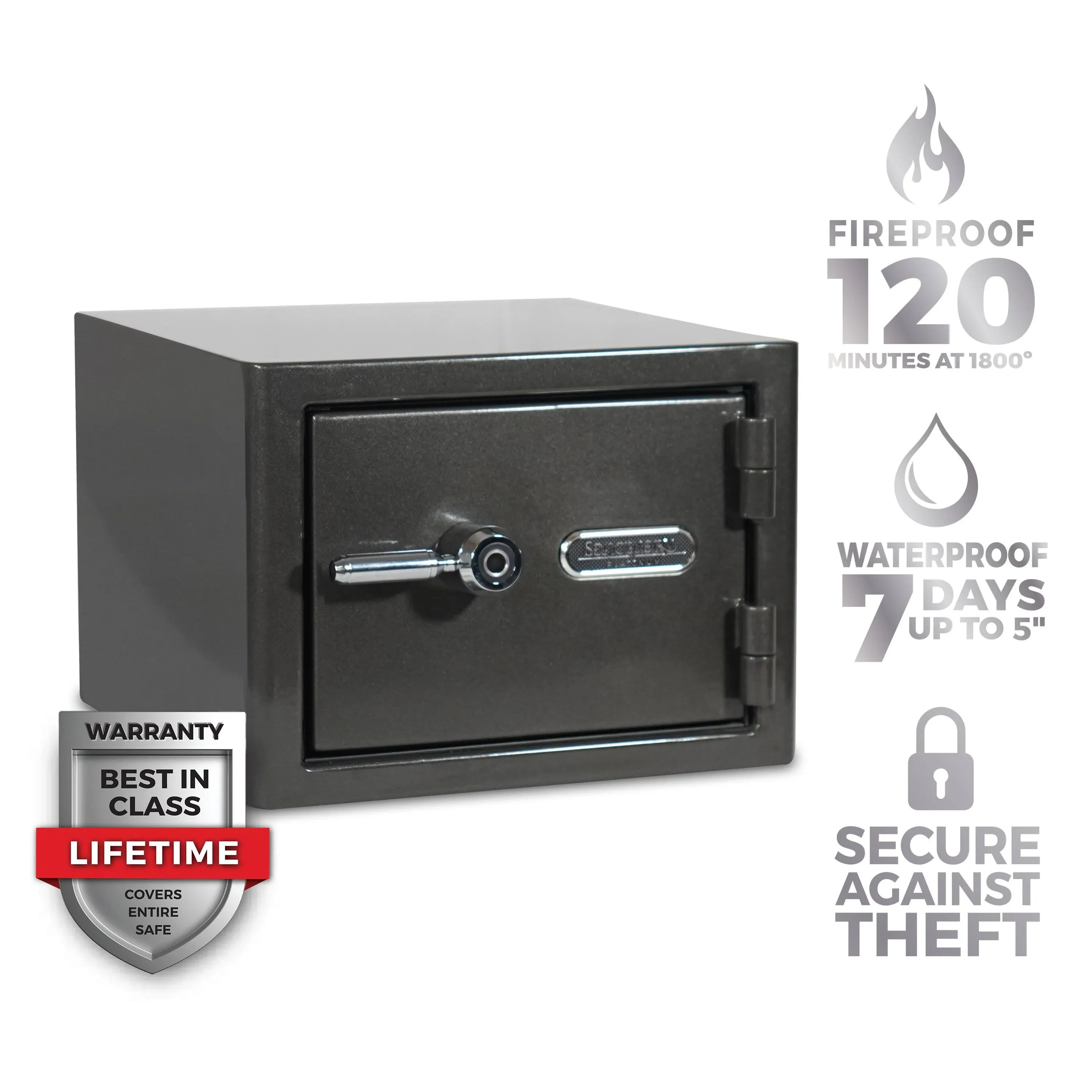 Sanctuary Platinum Fireproof/Waterproof Home & Office Safe with Biometric Lock