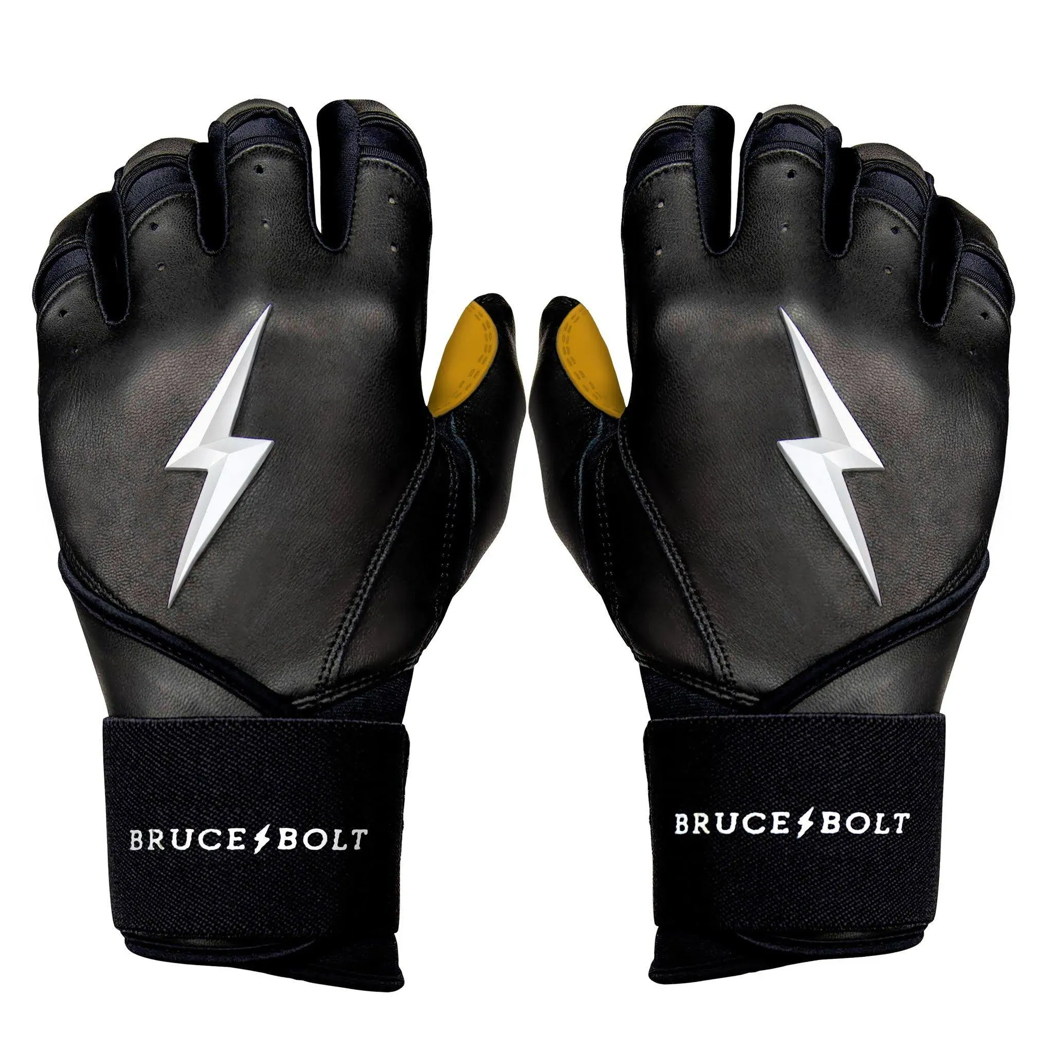 Bruce Bolt Premium Pro Long Cuff Batting Gloves | Black