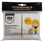 TitanShield (150 Sleeve/White) Small Japanese Sized Trading Card Sleeves Deck Protector for Yu-Gi-Oh, Cardfight!! Vanguard & Photocards