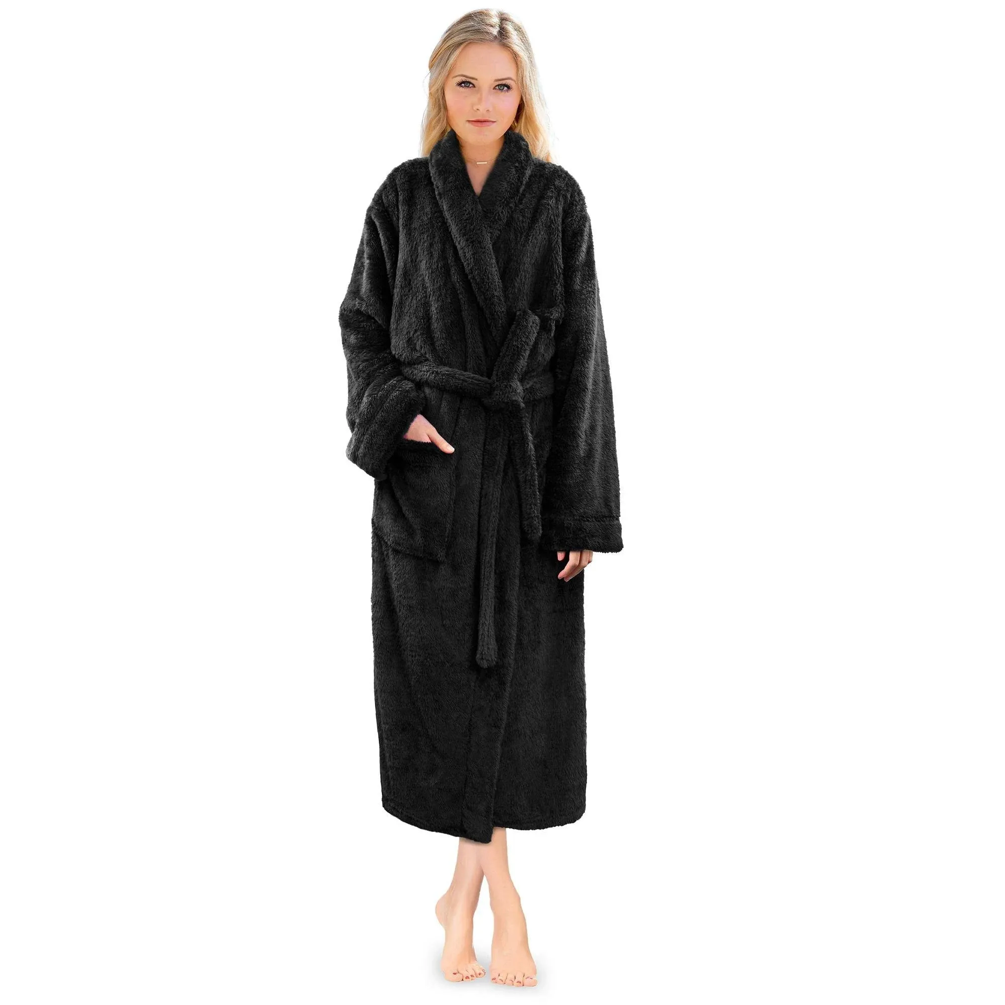 PAVILIA Premium Womens Plush Soft Robe Fluffy, Warm, Fleece Sherpa Shaggy Bathrobe