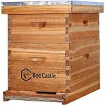 Bee Hive 10 Frame Bee Hives and Supplies Starter Kit, Bee Hive for Beginner, Honey Bee Hives Includes 1 Deep Bee Boxes, 1 Bee Hive Super with Beehive