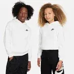 Kids' Nike Sportswear Club Fleece Hoodie Small White/Black