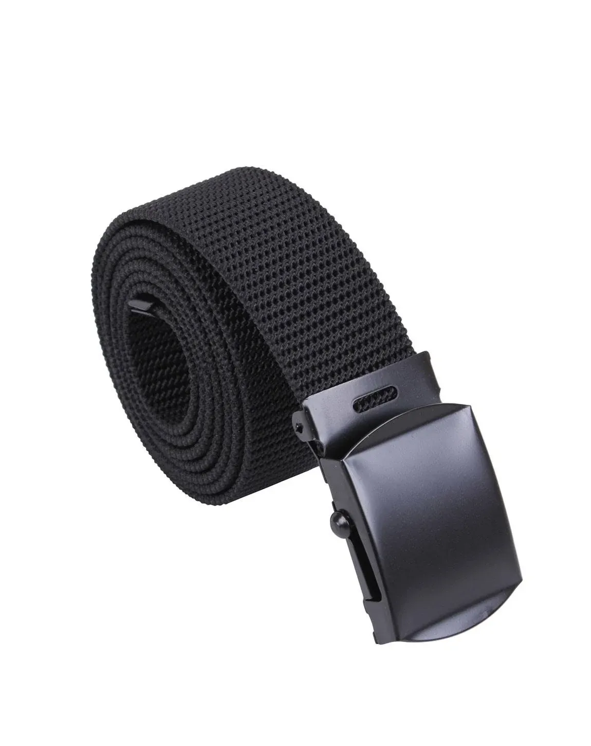 Rothco Nylon Web Belt - Black Webbing Waist_Size: 44/Buckle: Black