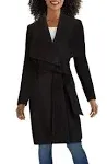 Cole Haan Women's Wool-Blend Wrap Coat - Black - Size 10