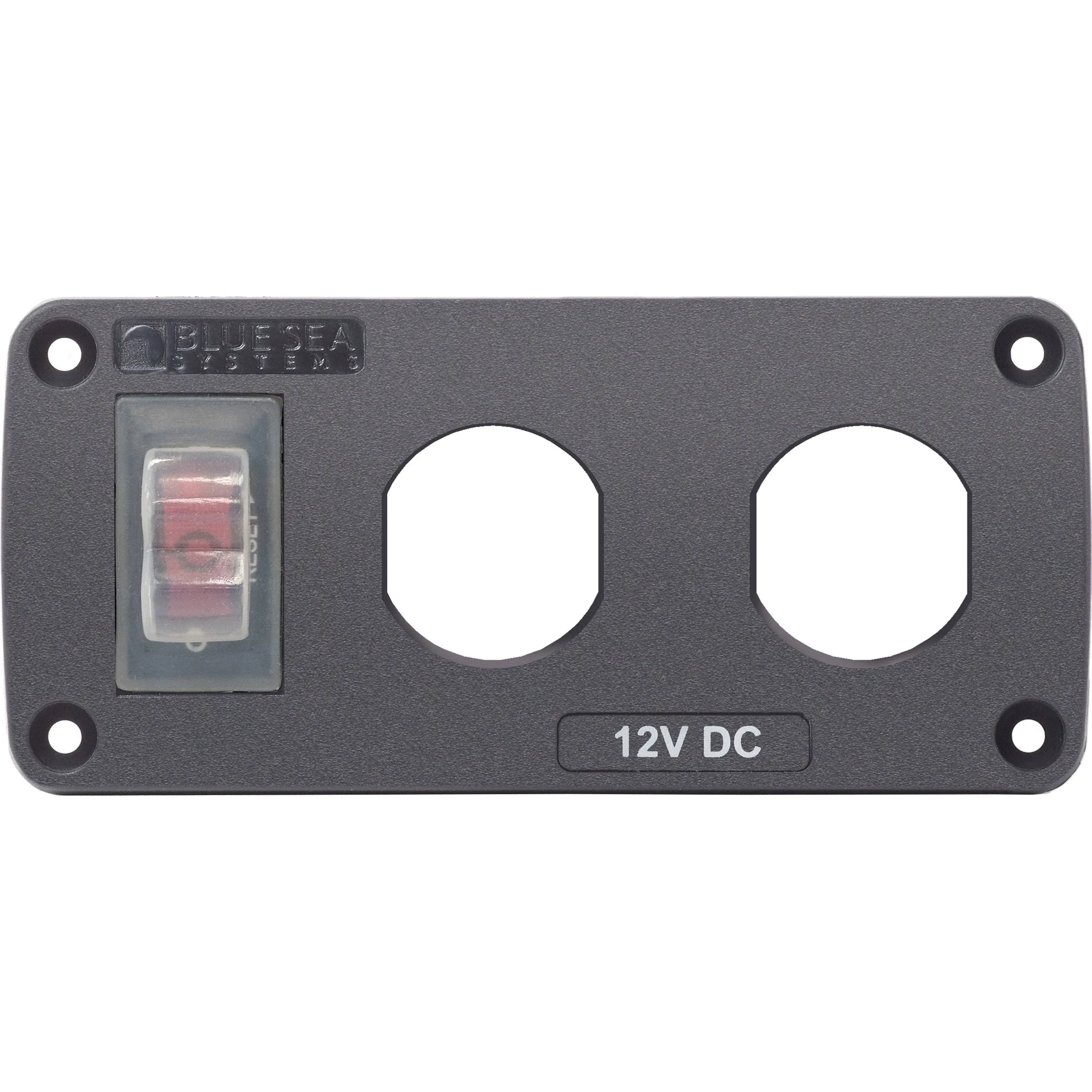 Blue Sea 4364 Water Resistant USB Accessory Panel - 15A Circuit Breaker 2x Blank