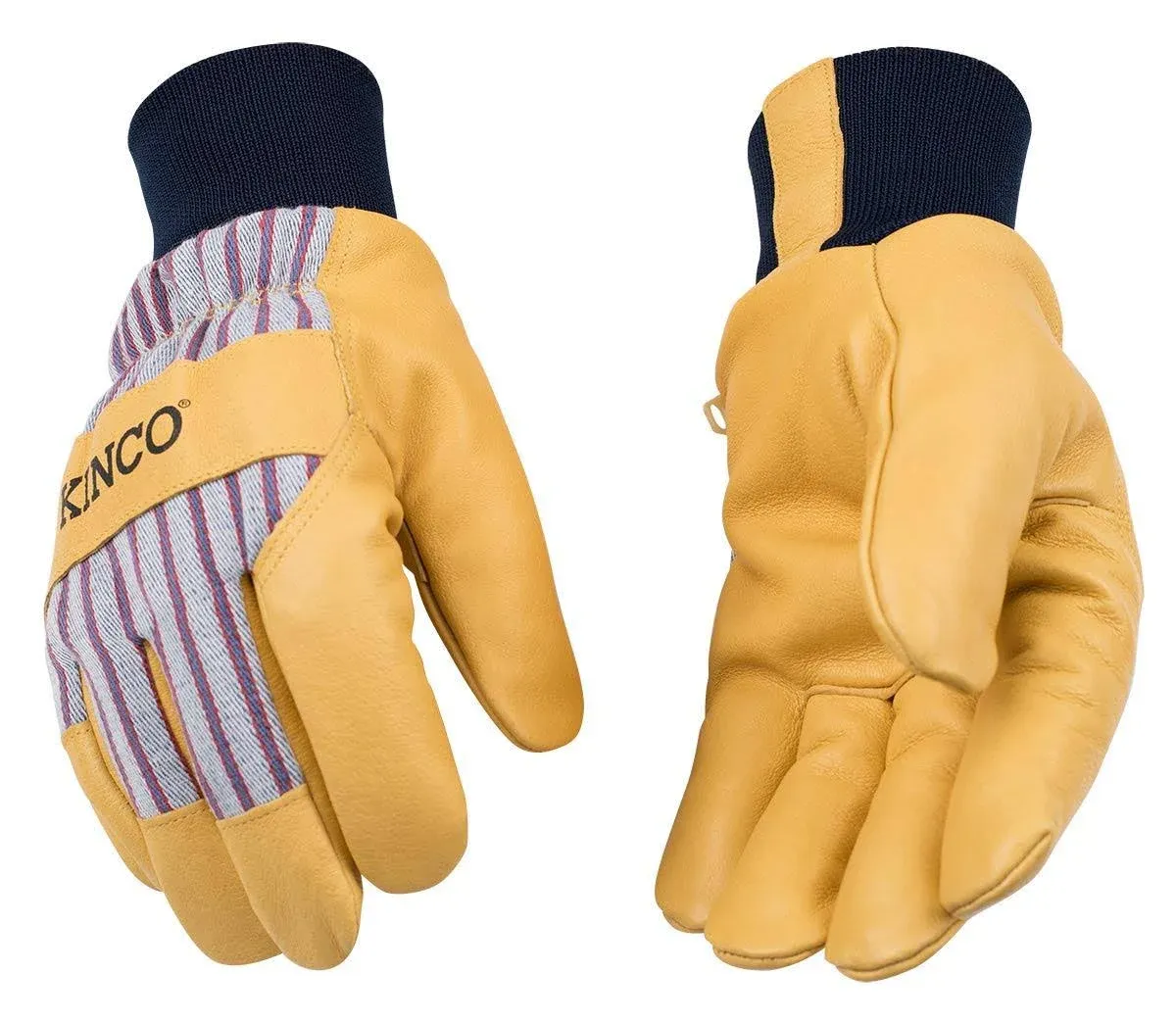 Kinco 1927KW Premium Pigskin Work Gloves, Heatkeep Insulation, Knit Wrist, S-2XL