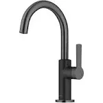 Kraus Oletto Single Handle Kitchen Bar Faucet Matte Black & Spot Free Black Stainless Steel