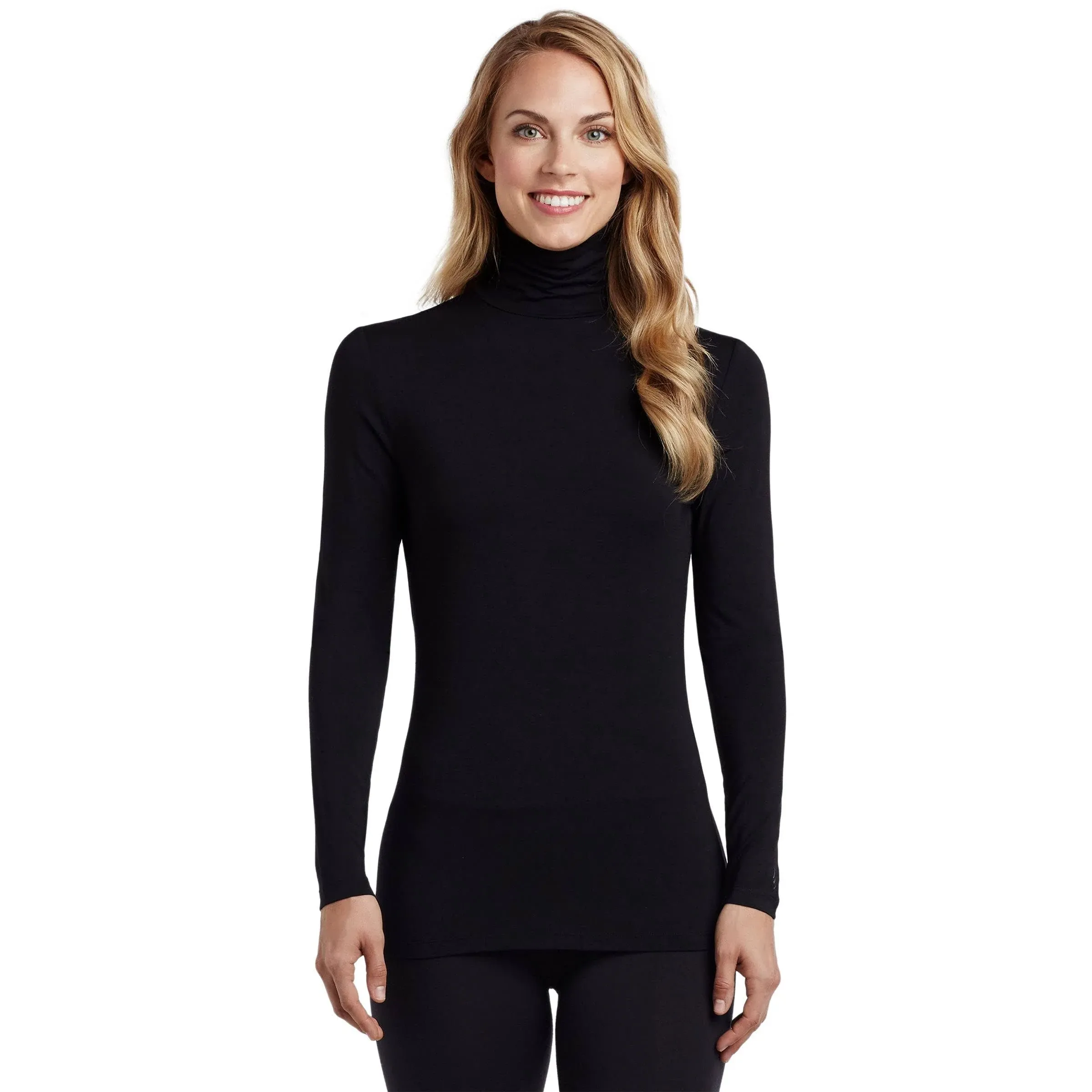 Cuddl Duds Women's Softwear with Stretch Long Sleeve Turtle Neck Top