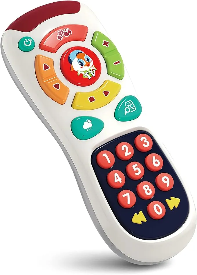 My Remote, My Program – Baby Remote Control Toy for 6 Months Old and Up – 20 Unique Learning Remote Buttons, Plays Baby Music Tunes, Flashing Lights, BPA Free and More