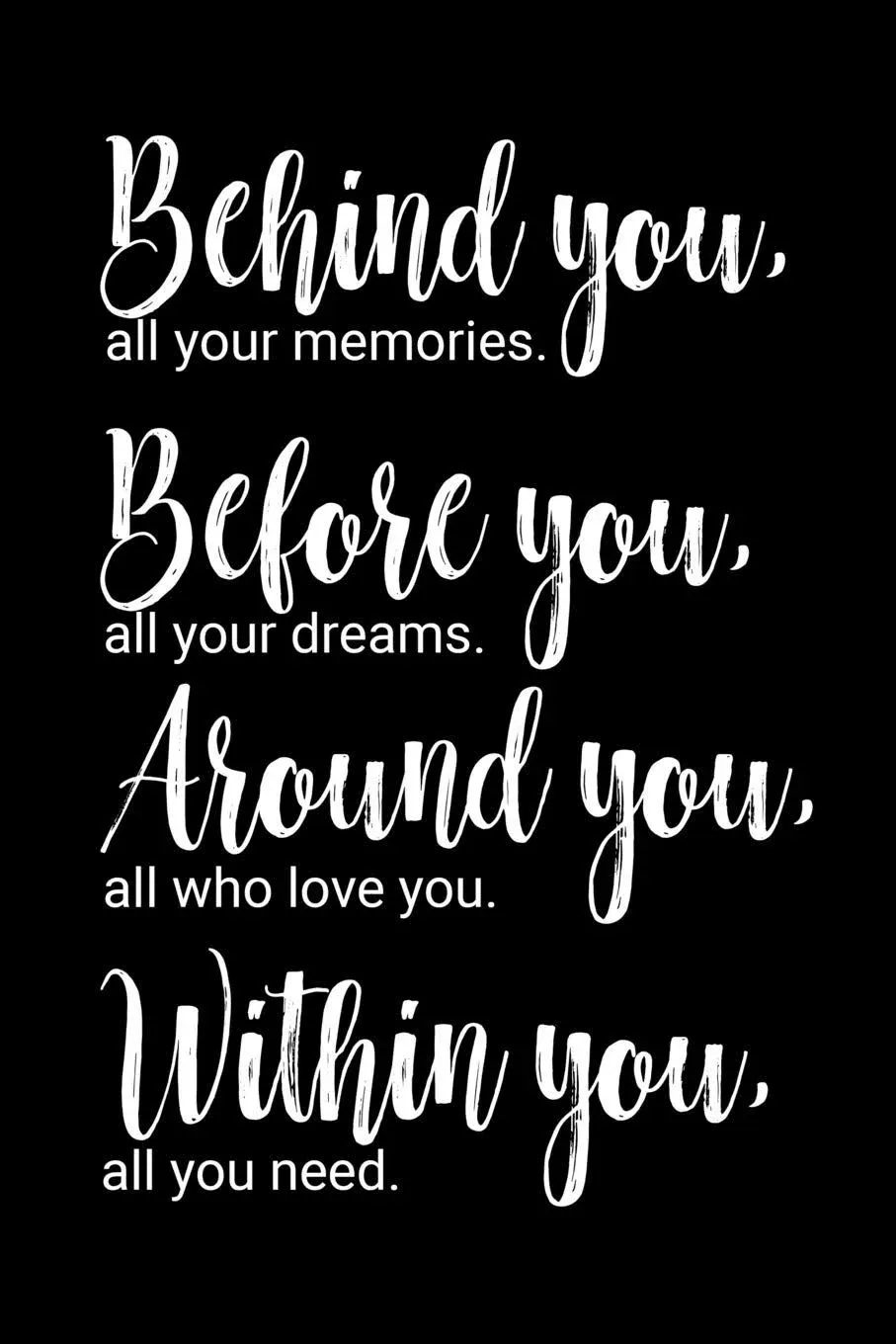 Behind You, All Your Memories. Before You, All Your Dreams. Around You, All Who ...