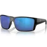 COSTA DEL MAR Reefton Pro Sunglasses Matte Black w/ Blue Mirror 580 Glass Lens