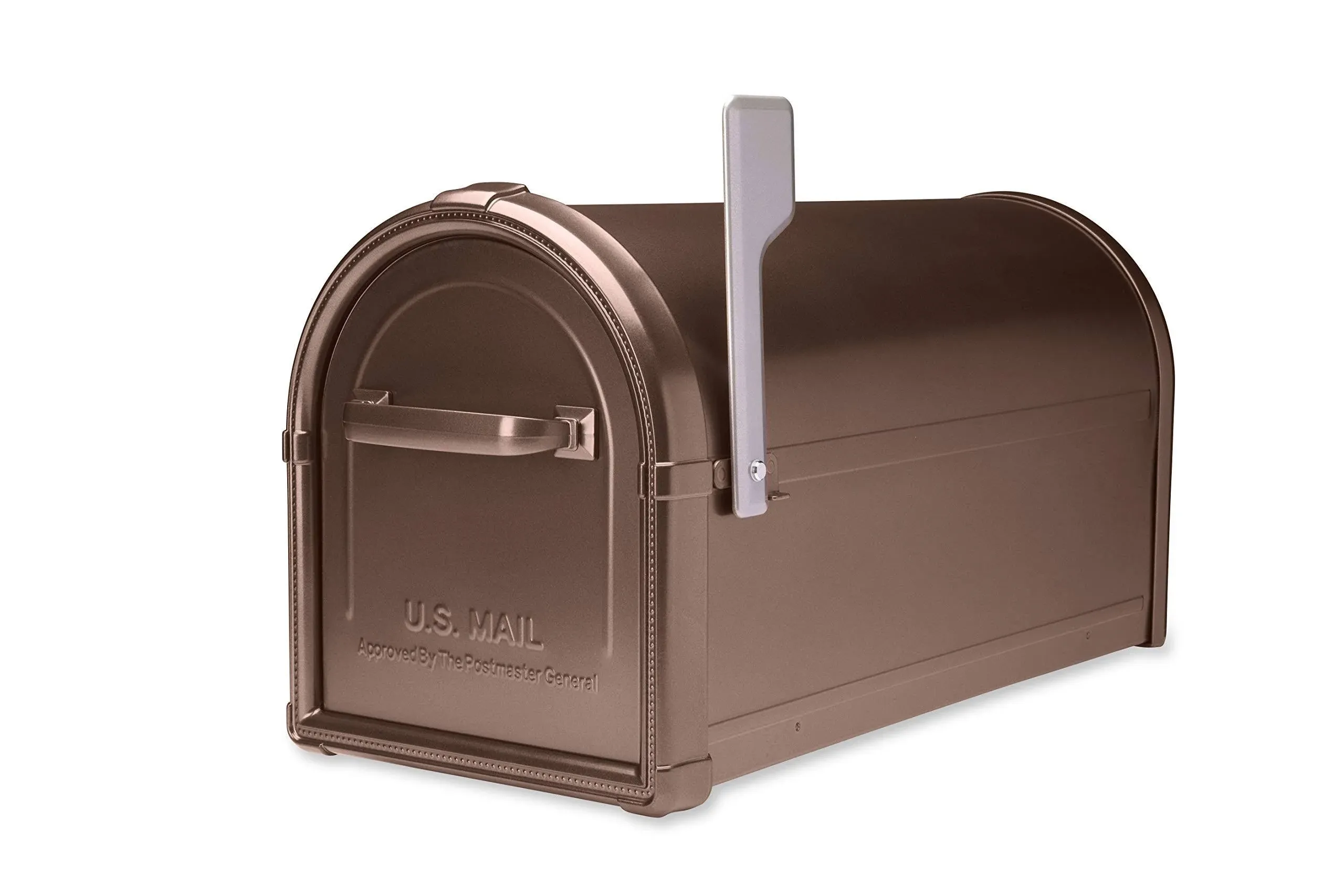 Chadwick Black, Medium, Steel, Post Mount Mailbox with Nickel Handle and Flag,