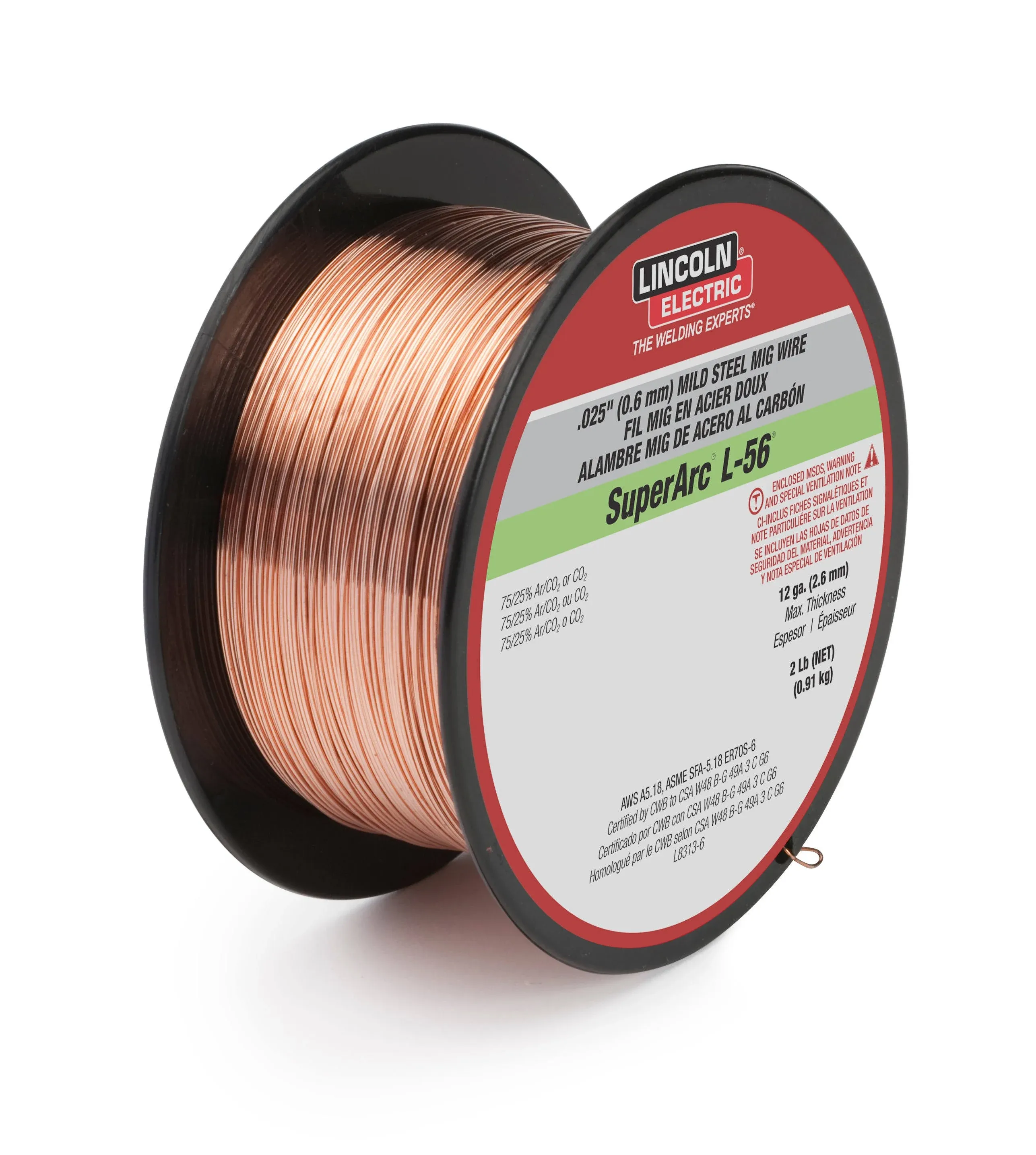 Lincoln SuperArc L-56 .030 MIG Welding Wire - 2 lb Spool (ED030631)