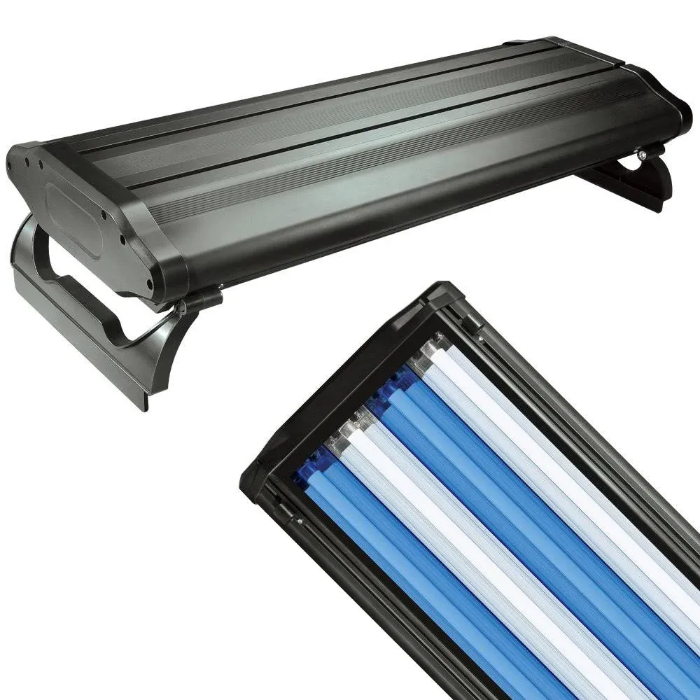 HO T5 Quad Aquarium Light Fixture 24&#034; &amp; 4x 24W T5 Bulb 10000K Day &amp; Super Blue